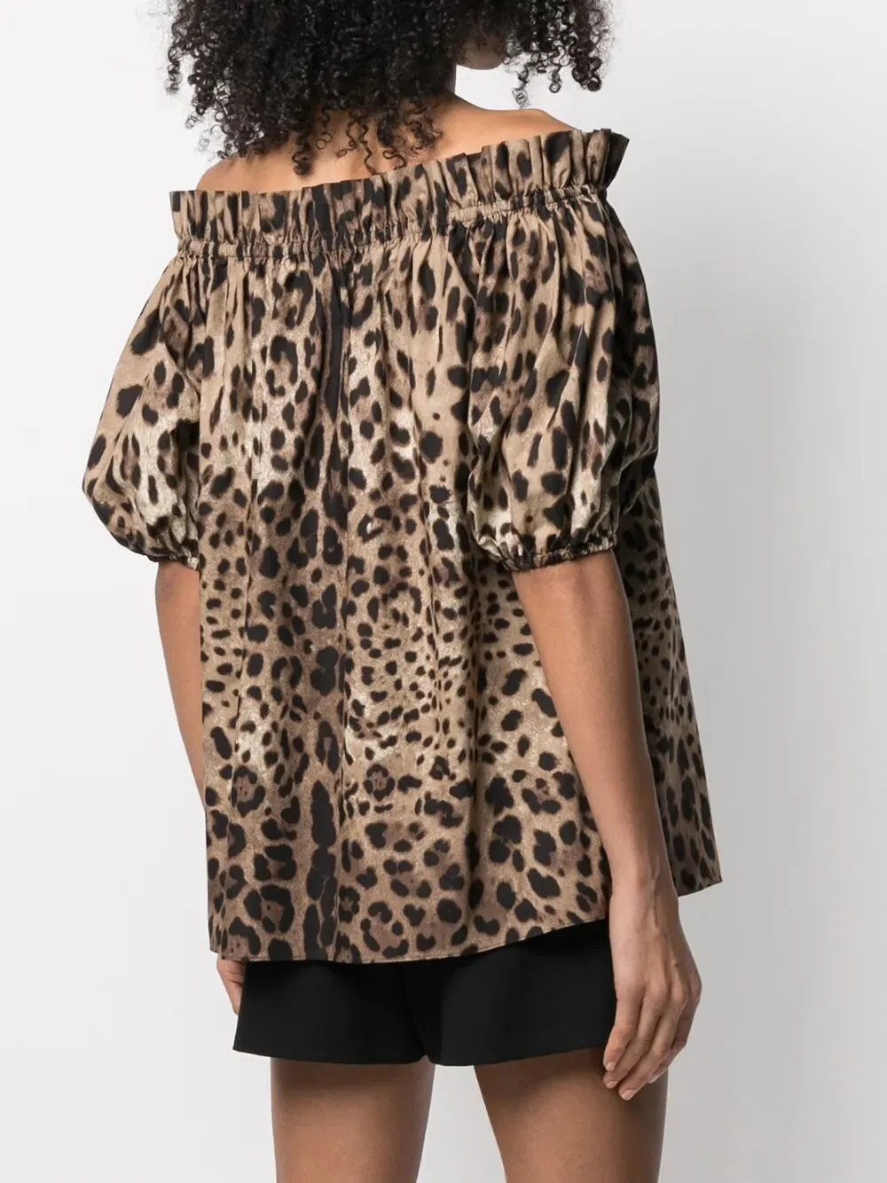 LEOPARD PRINT POPLIN SHORT-SLEEVED TOP sold by Lord & Taylor product image thumbnail 4