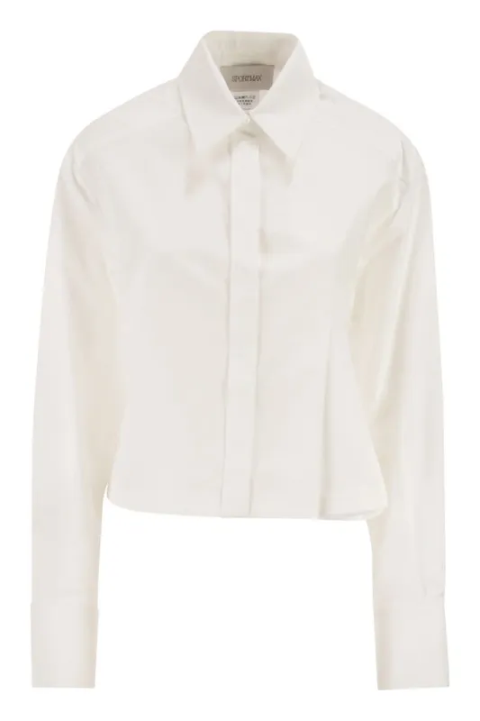 SPXCERTO - CROPPED POPLIN SHIRT WITH ASYMMETRICAL PLEATS sold by Lord & Taylor