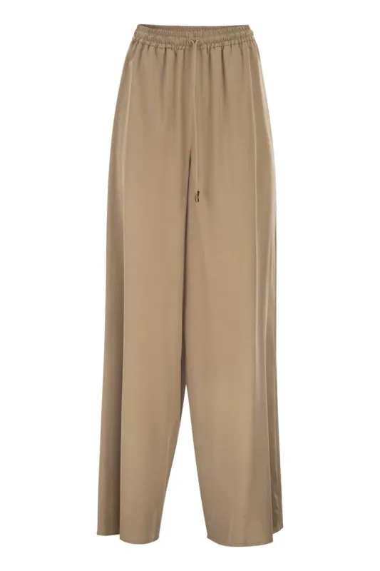 MXMGENERO - WIDE-LEG TROUSERS IN WASHED SILK sold by Lord & Taylor