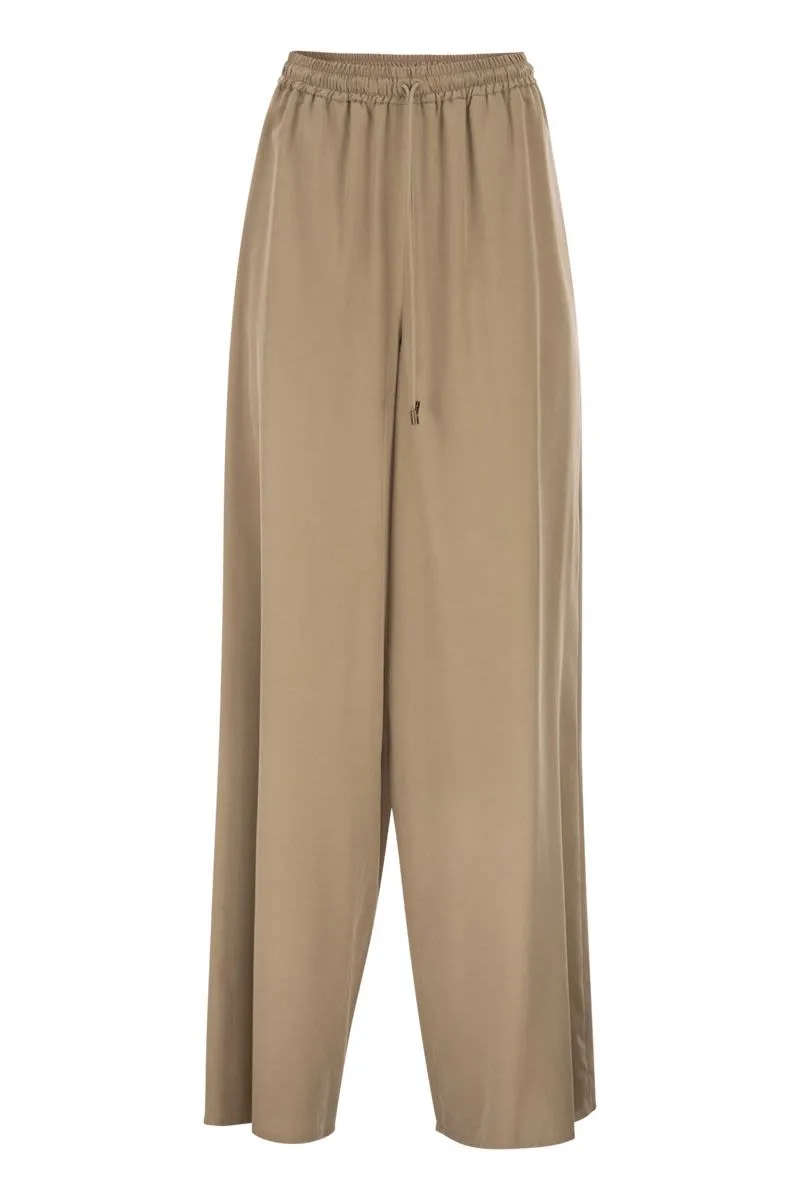 MXMGENERO - WIDE-LEG TROUSERS IN WASHED SILK sold by Lord & Taylor