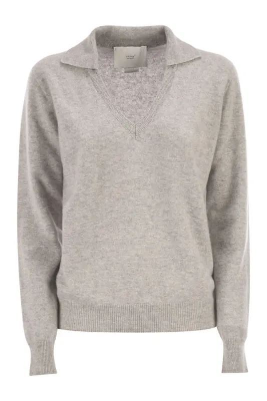 PATTY - V-NECK JUMPER WITH POLO COLLAR sold by Lord & Taylor