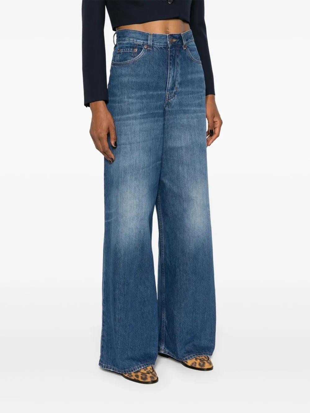 WIDE-LEG DENIM JEANS sold by Lord & Taylor product image thumbnail 3