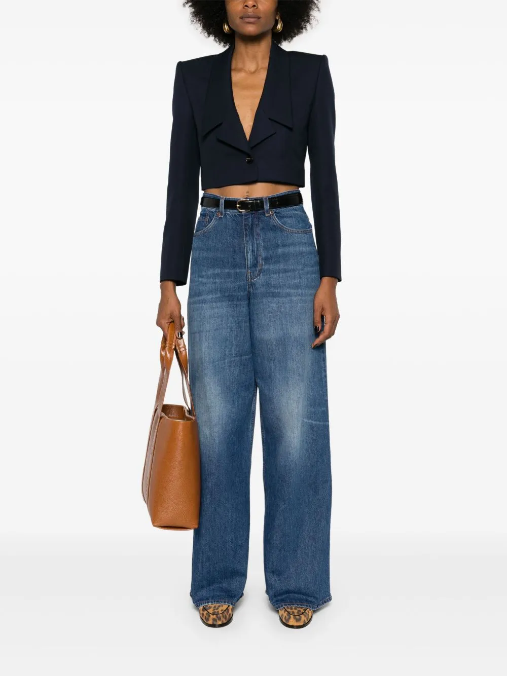 WIDE-LEG DENIM JEANS sold by Lord & Taylor product image thumbnail 4