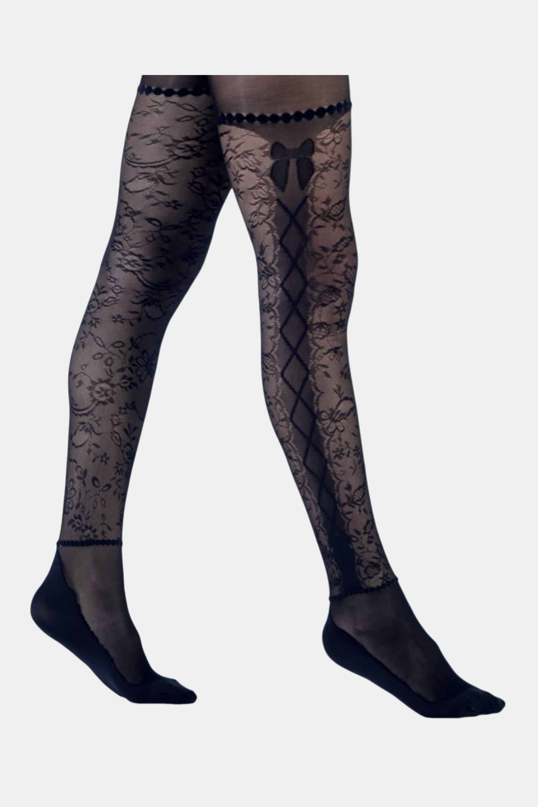 Jacquard Print Floral Bow Tights sold by Lord & Taylor product image thumbnail 3