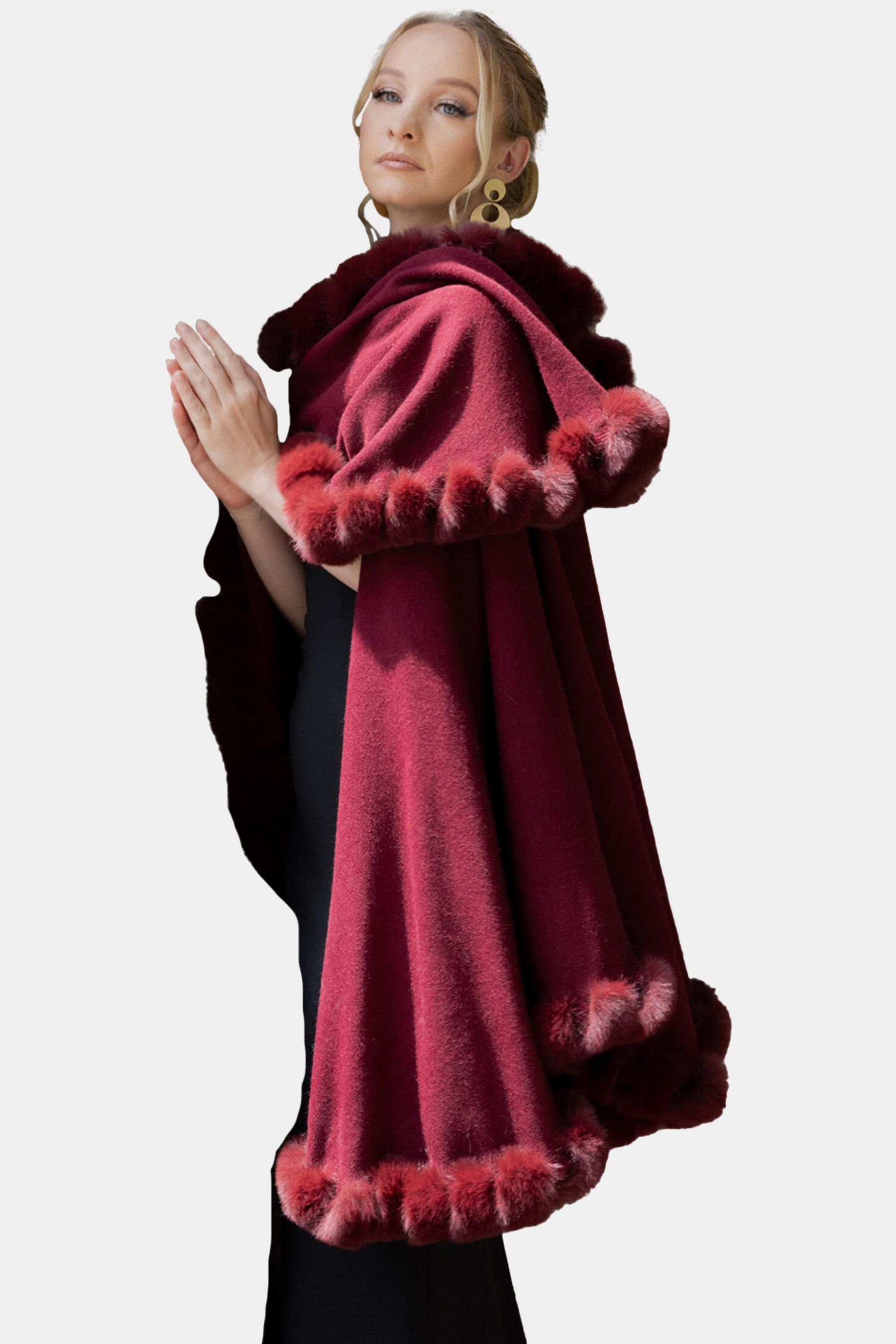 Faux Fur Trim Cape sold by Lord & Taylor product image thumbnail 2