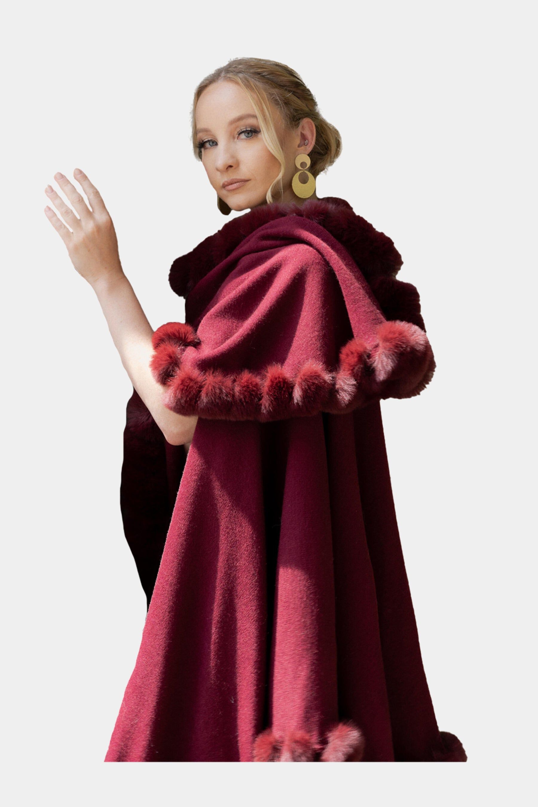 Faux Fur Trim Cape sold by Lord & Taylor