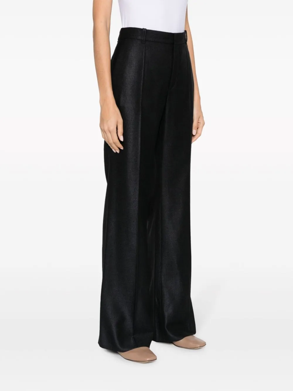 WOOL AND SILK BLEND FLARED LEG TROUSERS sold by Lord & Taylor product image thumbnail 3