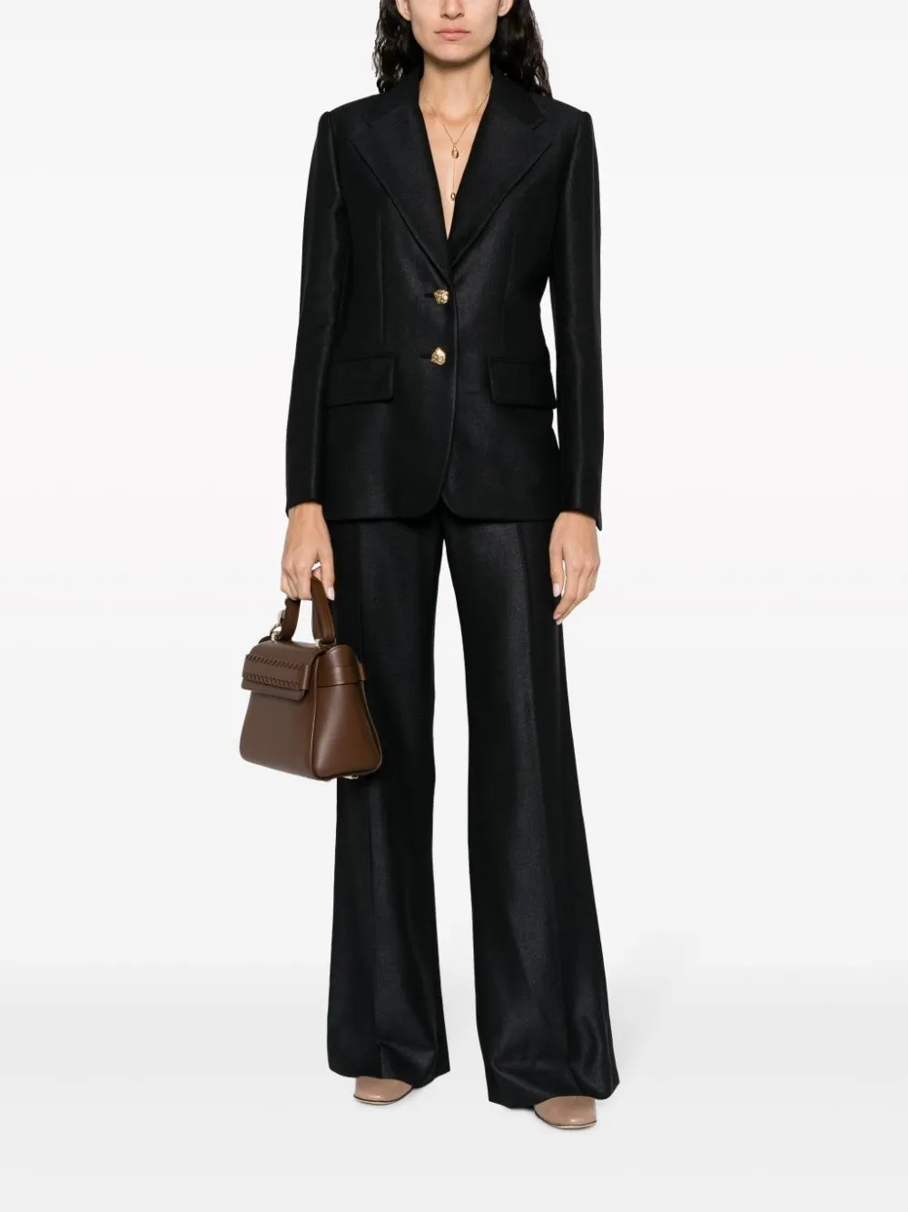 WOOL AND SILK BLEND FLARED LEG TROUSERS sold by Lord & Taylor product image thumbnail 4