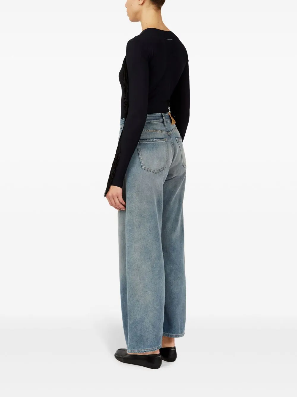 WIDE-LEG DENIM JEANS sold by Lord & Taylor product image thumbnail 5