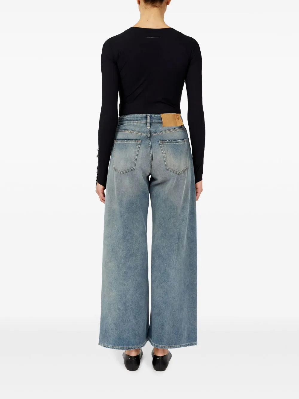 WIDE-LEG DENIM JEANS sold by Lord & Taylor product image thumbnail 2