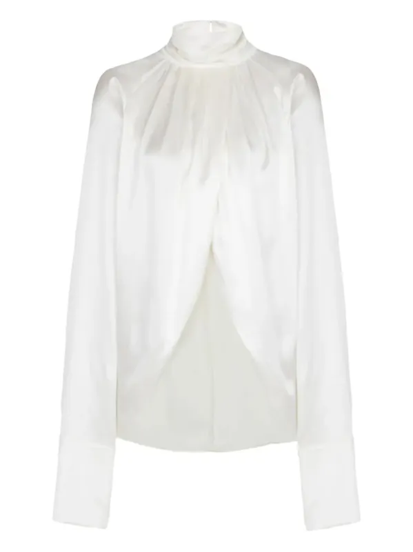 DRAPPED SILK BLOUSE SHIRT sold by Lord & Taylor