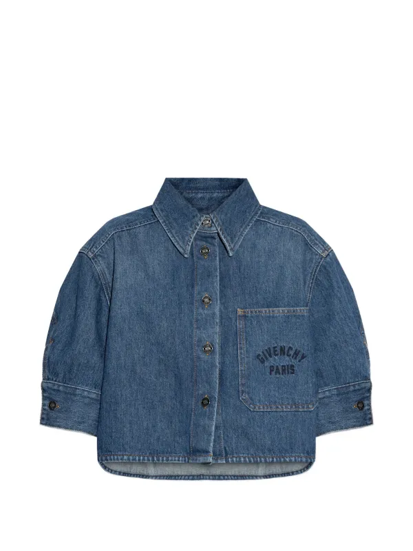 CROPPED COCOON SHIRT IN MEDIUM BLUE DENIM made by Givenchy