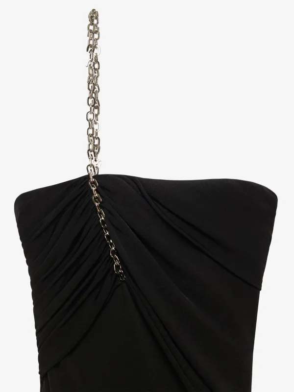WOMEN'S STRAPLESS DRAPED DRESS W/ CHAIN sold by Lord & Taylor