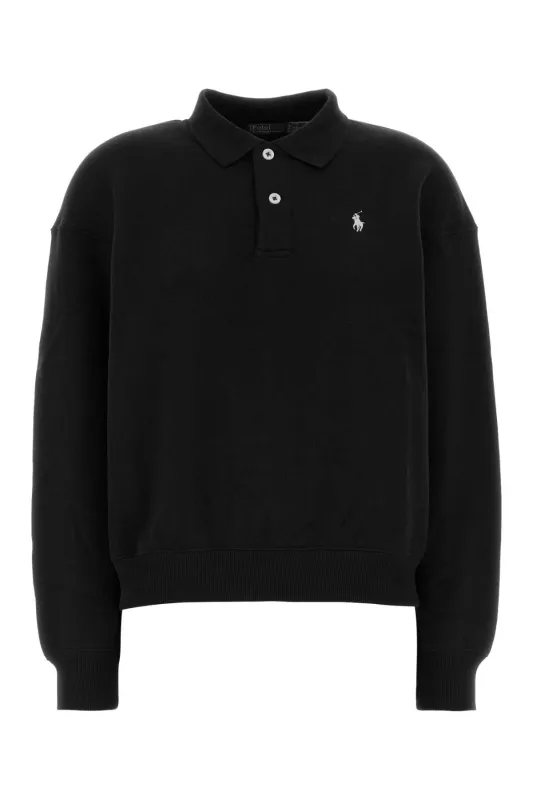 POLO RALPH LAUREN BROWN COTTON POLO-COLLAR SWEATSHIRT sold by Lord & Taylor