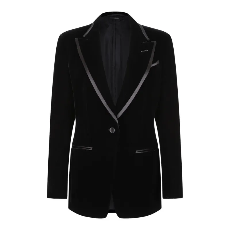 BLACK VISCOSE-SILK JACKET sold by Lord & Taylor
