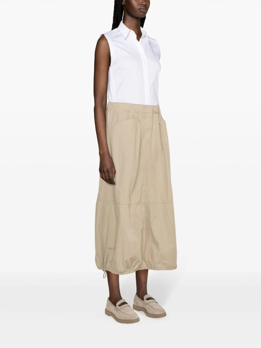 SLEEVELESS SHIRT IN STRETCH COTTON POPLIN WITH SHINY TRIM sold by Lord & Taylor product image thumbnail 3
