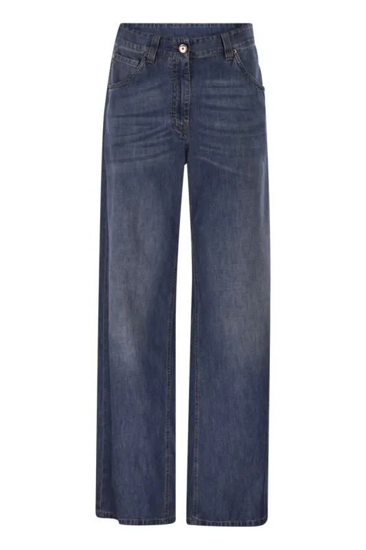 WIDE-LEG COTTON JEANS sold by Lord & Taylor