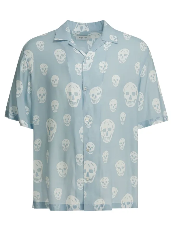 LIGHT BLUE VISCOSE SHIRT made by Alexander McQueen