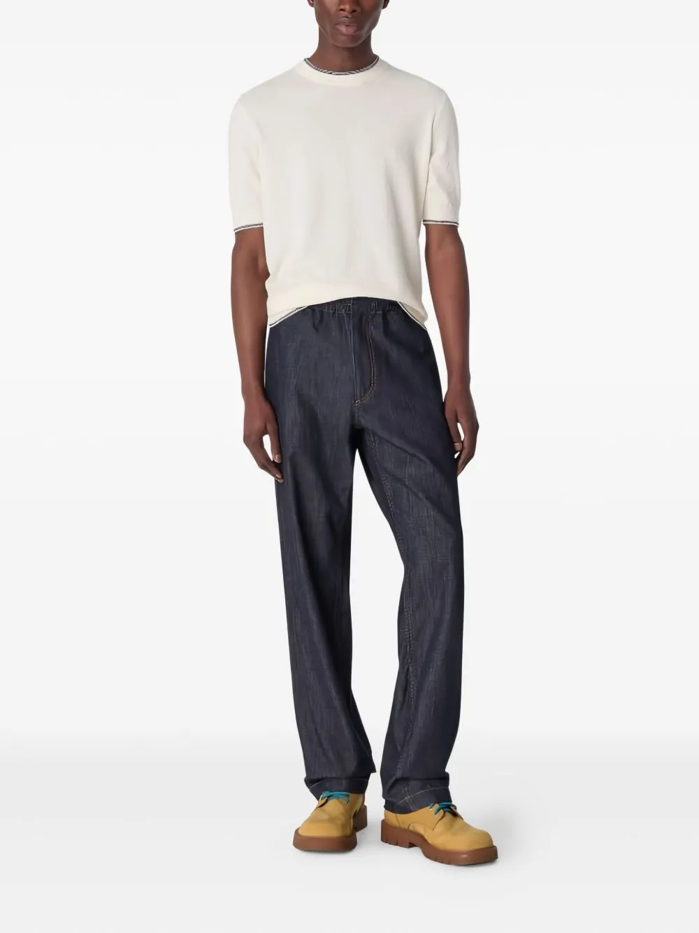 WIDE-LEG DENIM TROUSERS sold by Lord & Taylor product image thumbnail 2