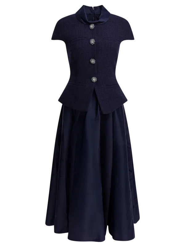 TAFFETA BOUCLE MIDI DRESS sold by Lord & Taylor