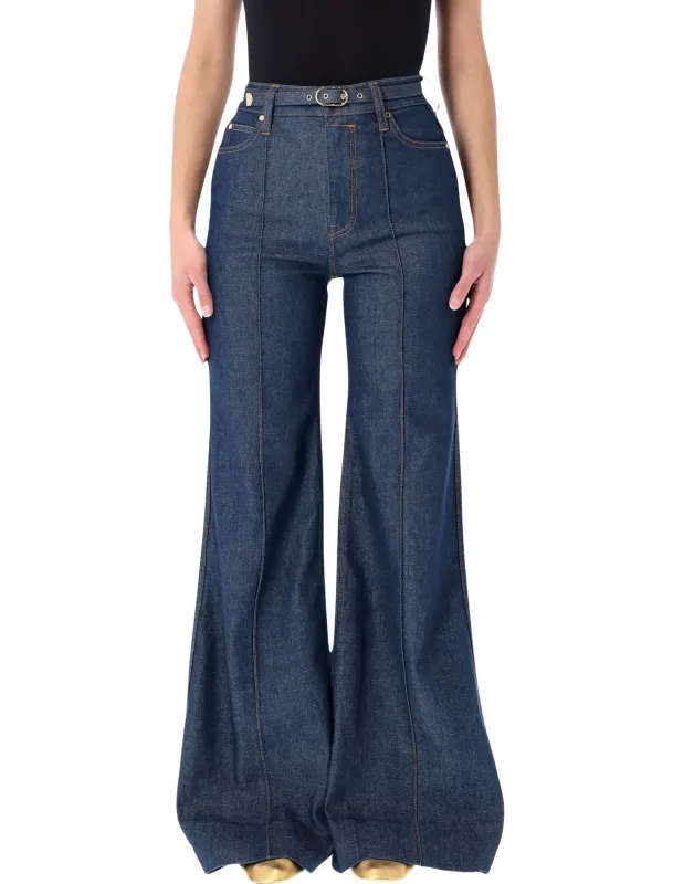 ZIMMERMANN BLUE FLARED DENIM JEANS sold by Lord & Taylor