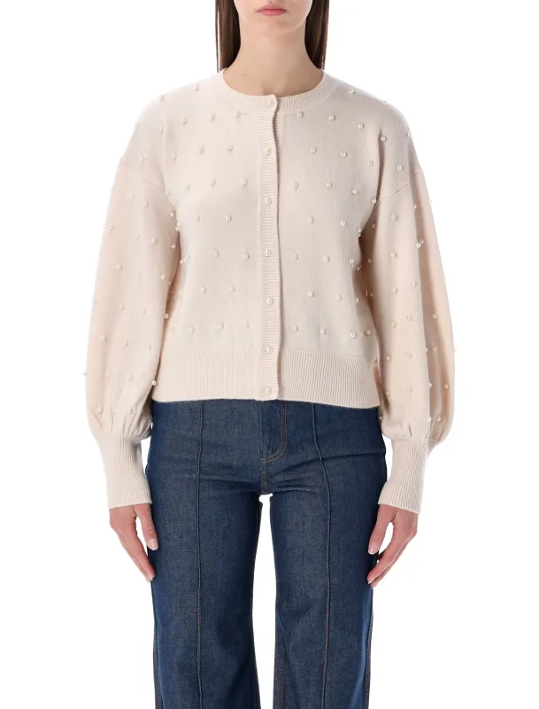 ZIMMERMANN CREAM WOOL BEADED CARDIGAN sold by Lord & Taylor