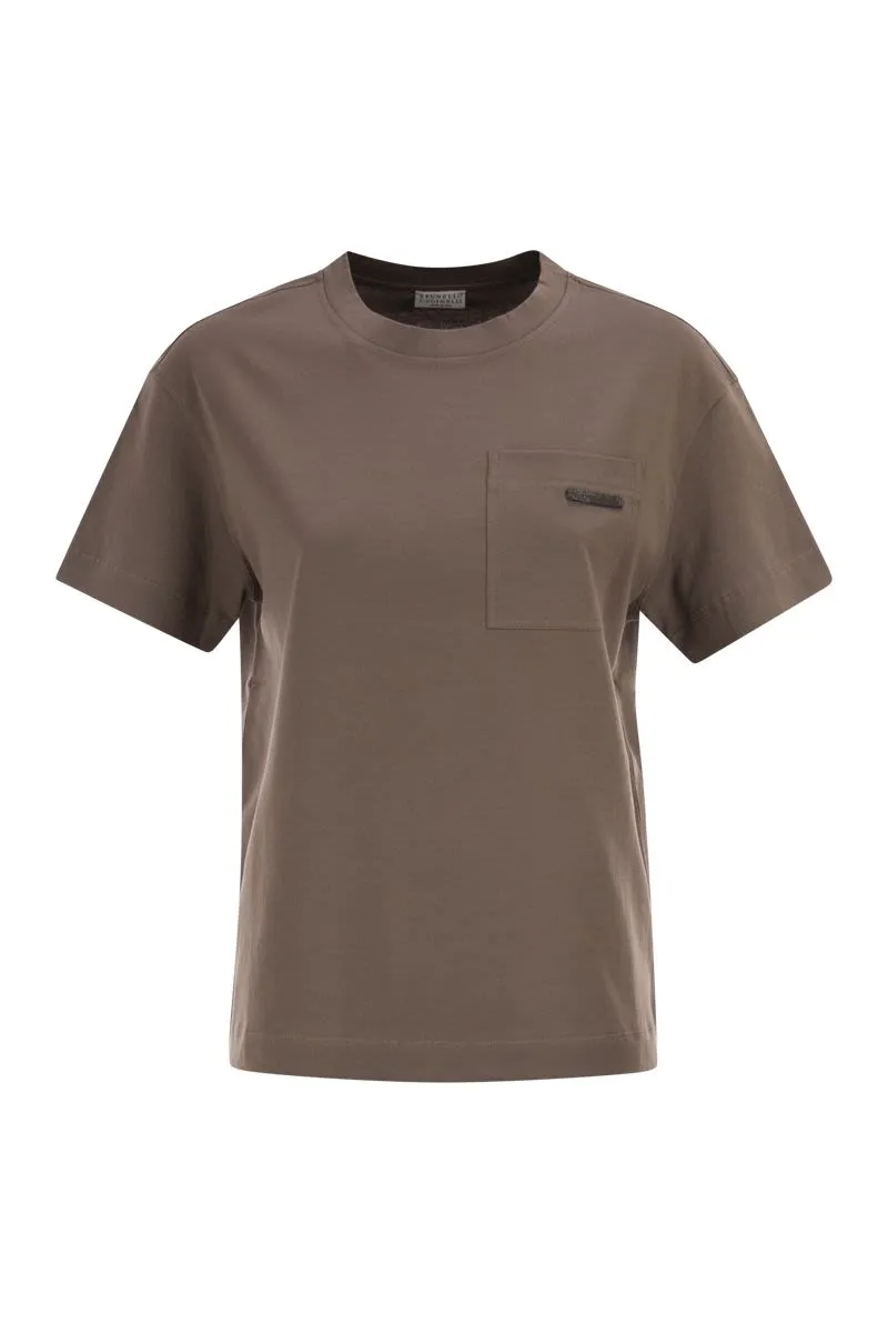 COTTON JERSEY T-SHIRT WITH SHINY TAB sold by Lord & Taylor