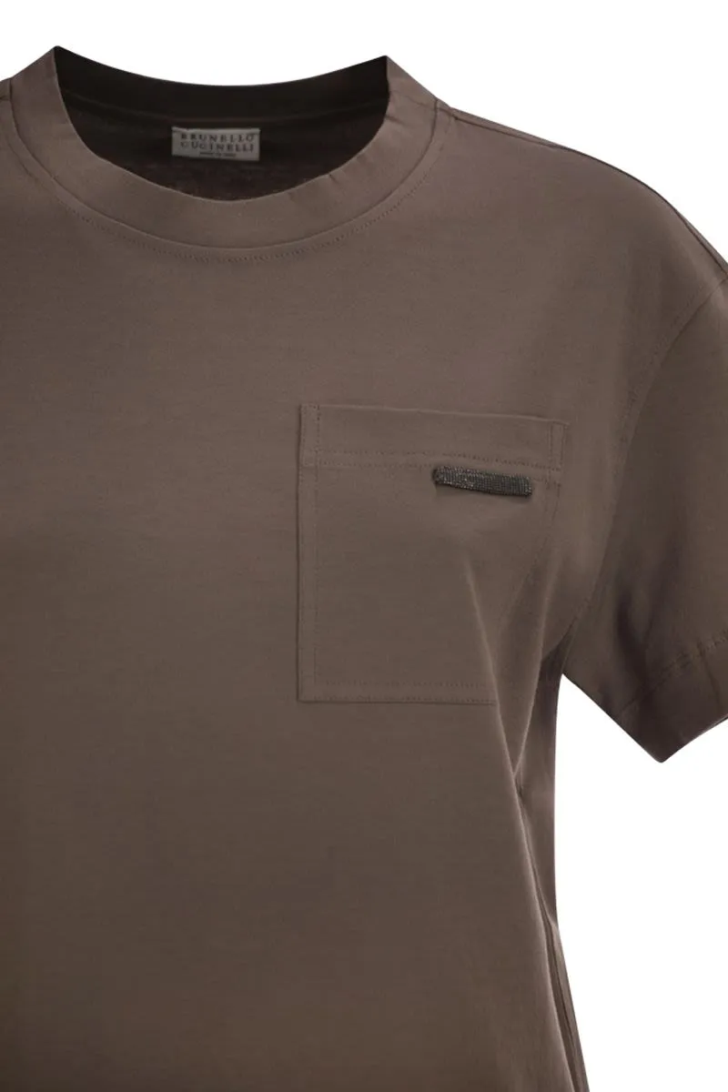 COTTON JERSEY T-SHIRT WITH SHINY TAB sold by Lord & Taylor product image thumbnail 4