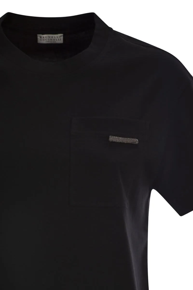 COTTON JERSEY T-SHIRT WITH SHINY TAB sold by Lord & Taylor product image thumbnail 4