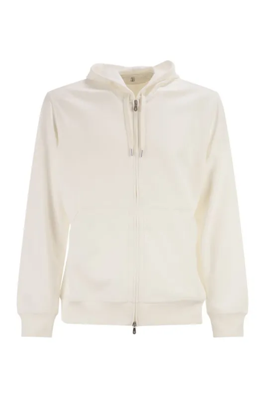 COTTON FLEECE TOPWEAR WITH ZIP AND HOOD sold by Lord & Taylor