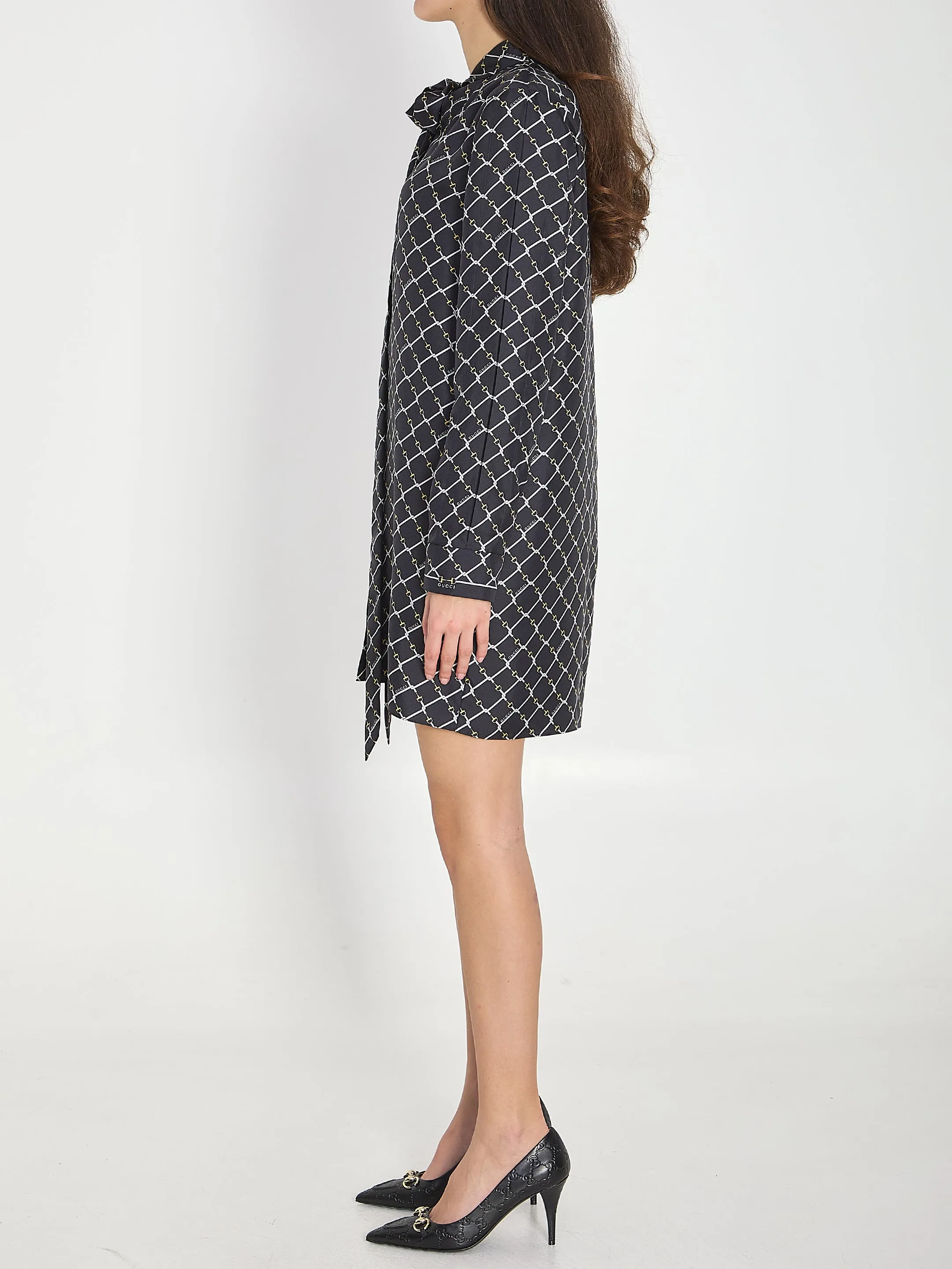 PRINTED SILK MINI DRESS sold by Lord & Taylor product image thumbnail 3