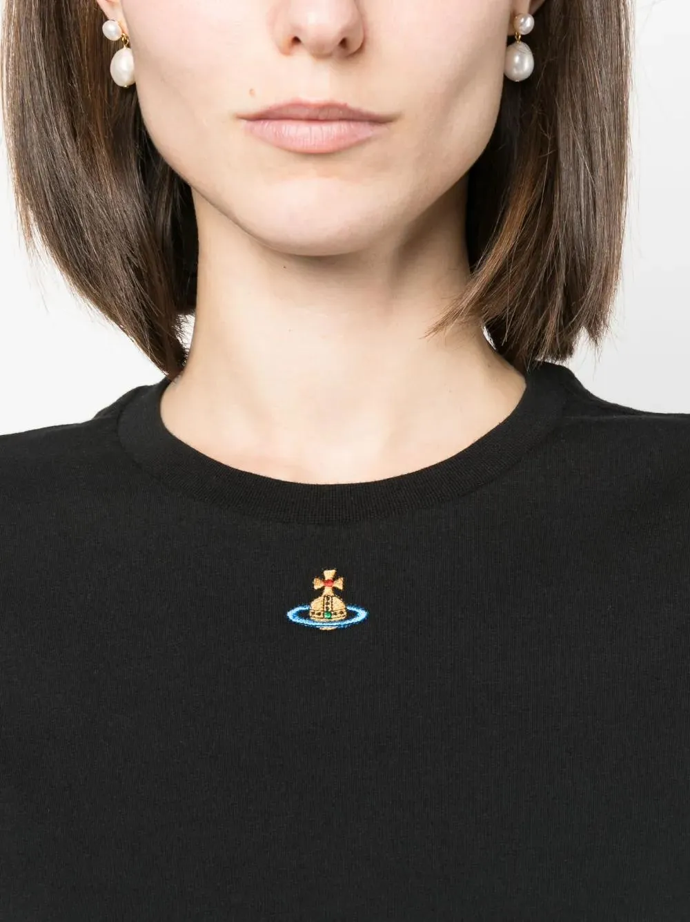 COTTON T-SHIRT WITH ORB LOGO EMBROIDERY sold by Lord & Taylor product image thumbnail 5