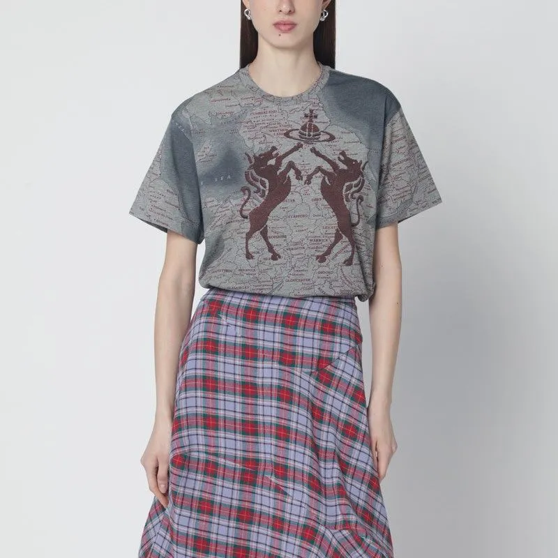 GREY MéLANGE TSHIRT WITH LOGO PRINT sold by Lord & Taylor