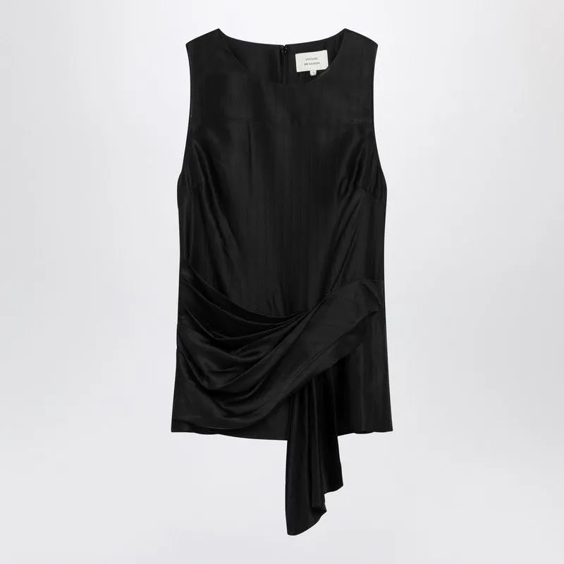 BLACK DRAPED FONDA TOP sold by Lord & Taylor