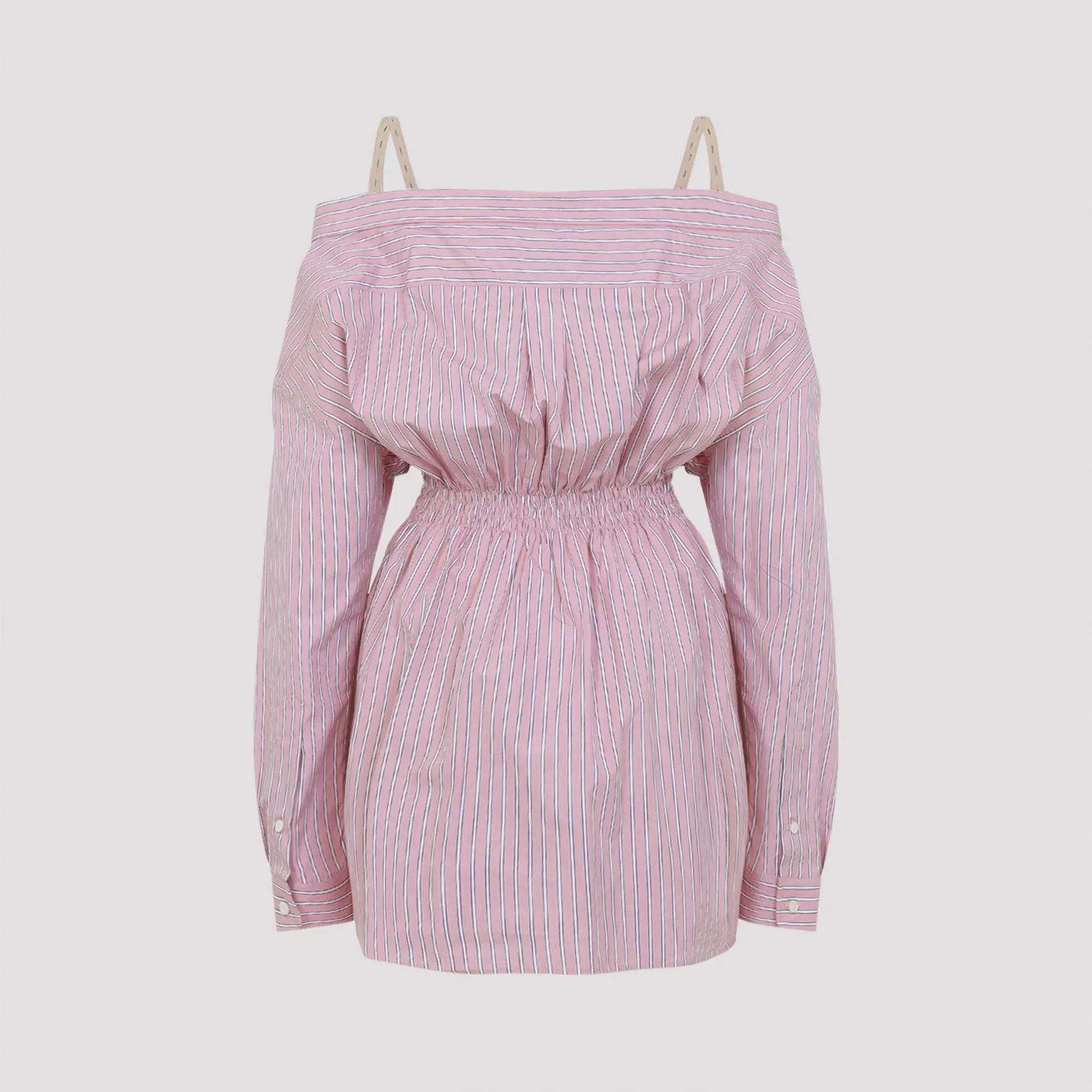 ELASTICATED WAISTBAND STRIPED SHIRT MINI DRESS sold by Lord & Taylor product image thumbnail 3