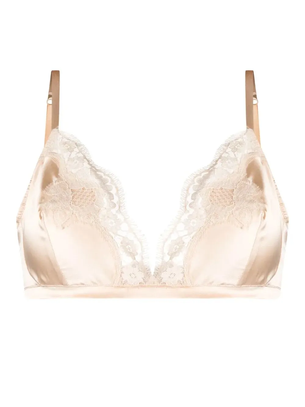 SOFT-CUP SATIN BRA WITH LACE DETAILING sold by Lord & Taylor