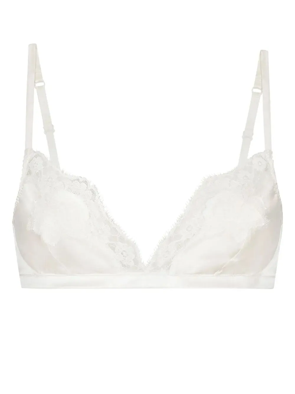 SOFT-CUP SATIN BRA WITH LACE DETAILING sold by Lord & Taylor