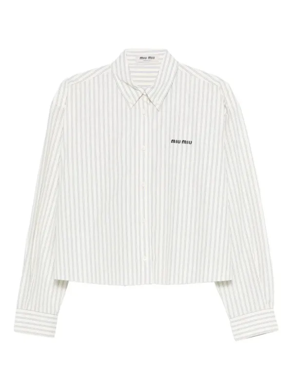 CROPPED STRIPED SHIRT made by Miu Miu