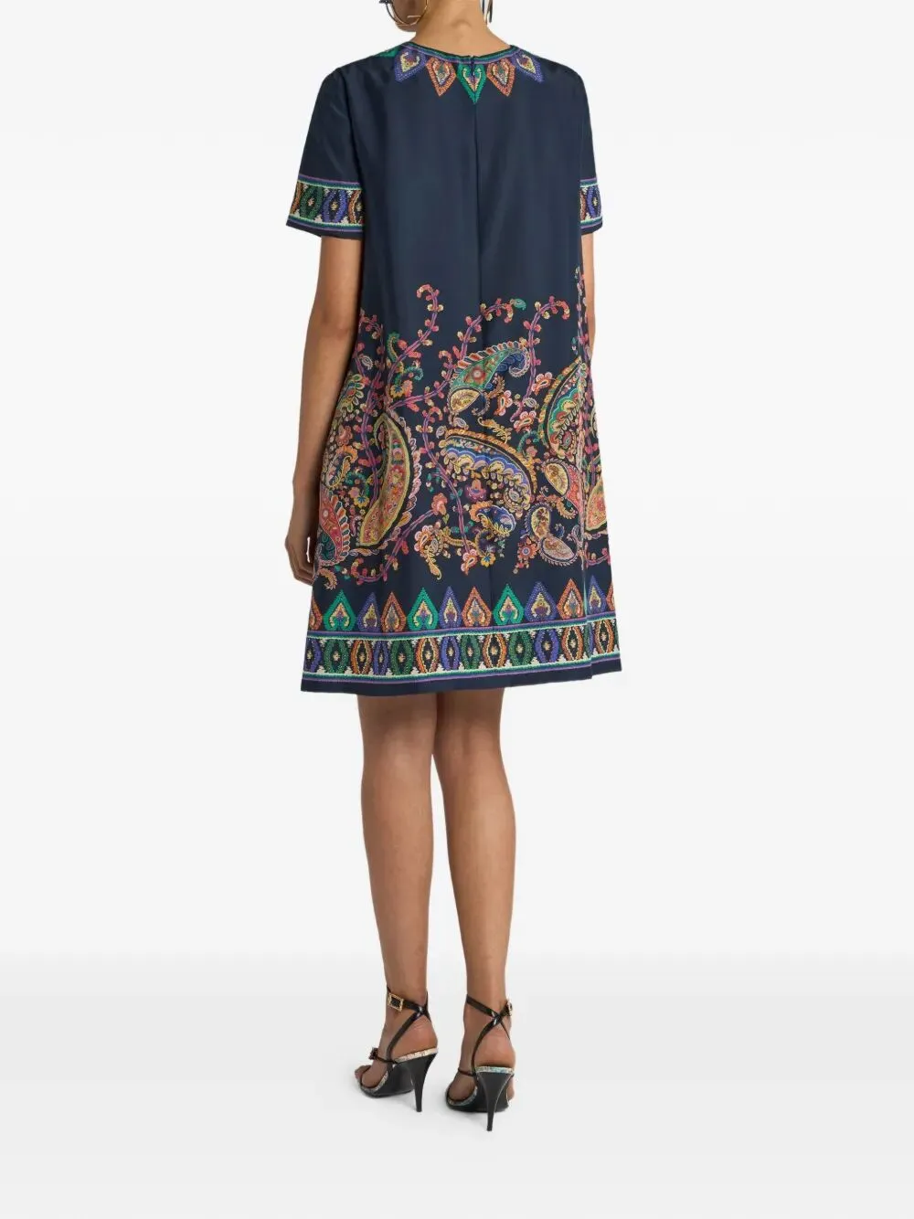 SILK MINI TUNIC DRESS WITH PLACED FLORAL PAISLEY PRINT sold by Lord & Taylor product image thumbnail 4