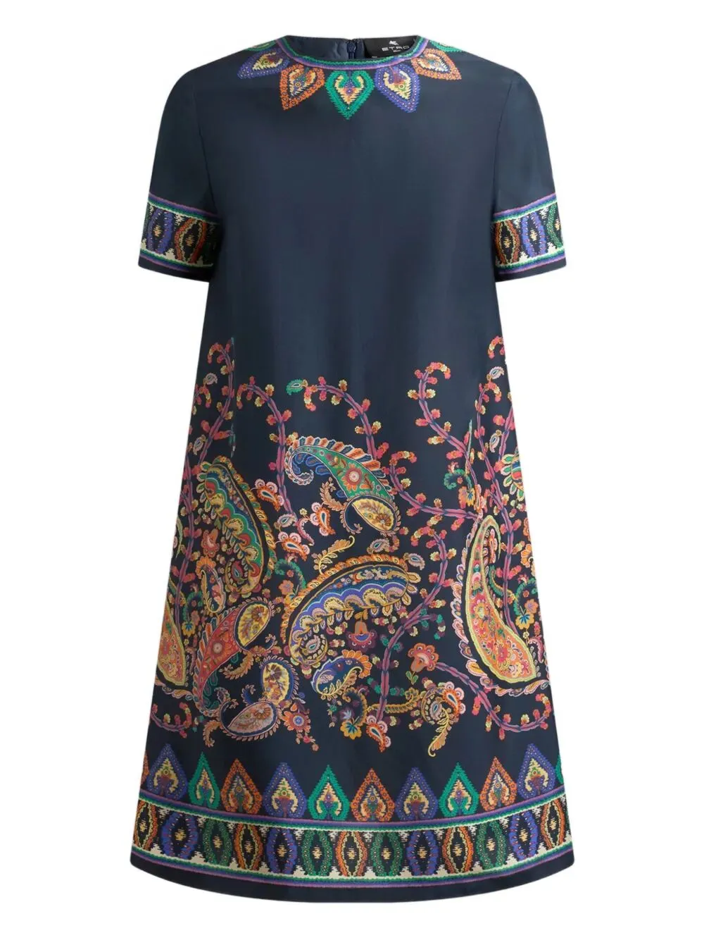 SILK MINI TUNIC DRESS WITH PLACED FLORAL PAISLEY PRINT sold by Lord & Taylor