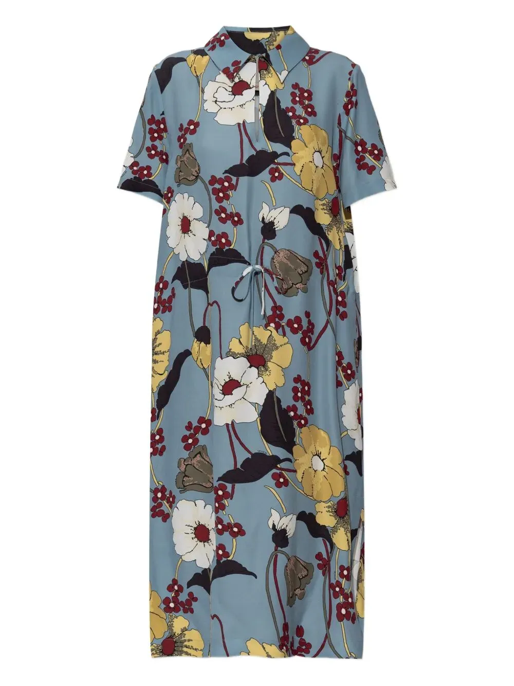 FLORAL-PRINT V-NECK MIDI DRESS sold by Lord & Taylor