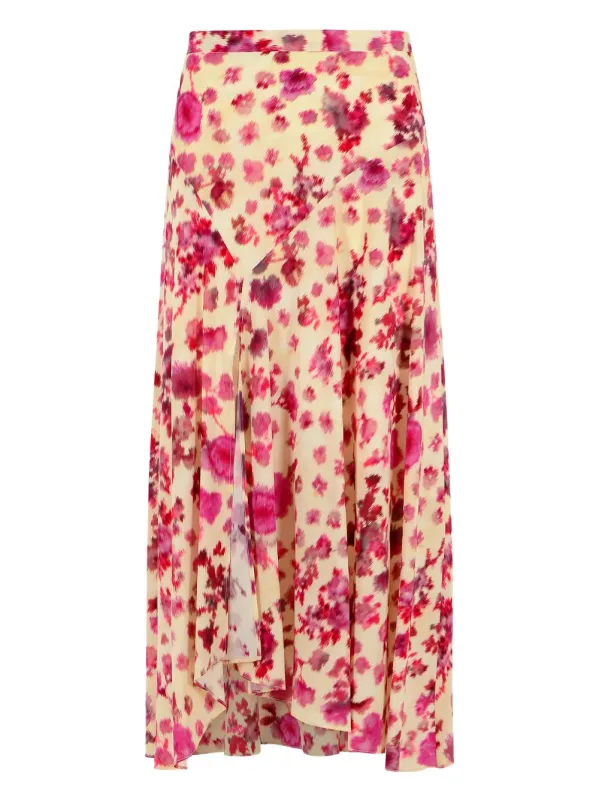 SAKURA LONG PRINTED STRETCH SILK SKIRT sold by Lord & Taylor