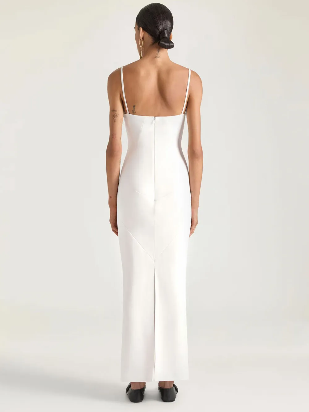 SLICED CREPE CADY LONG DRESS sold by Lord & Taylor product image thumbnail 3