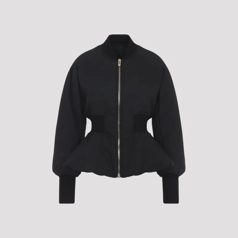 NYLON PEPLUM BOMBER sold by Lord & Taylor