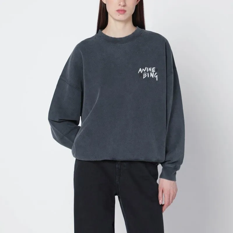 BLACK WASHED OVERSIZED SWEATSHIRT WITH LOGO sold by Lord & Taylor