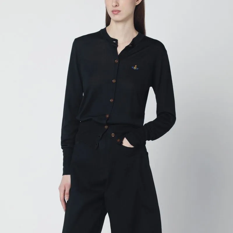 BLACK WOOL AND SILK CARDIGAN sold by Lord & Taylor