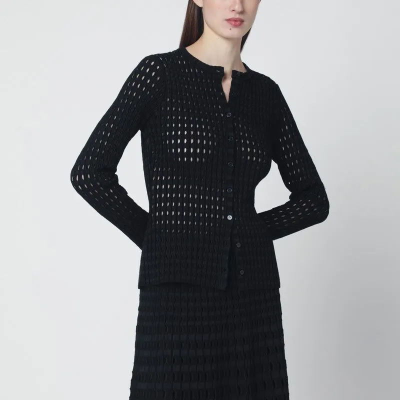 MABEL BLACK OPENWORK KNIT CARDIGAN made by Jonathan Simkhai