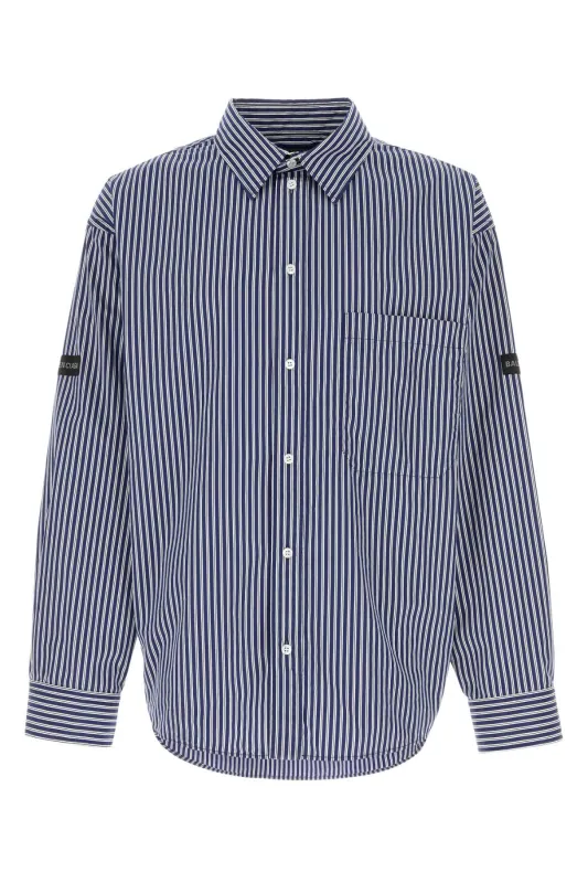 OVERSIZE NAVY BLUE AND WHITE STRIPED SHIRT sold by Lord & Taylor