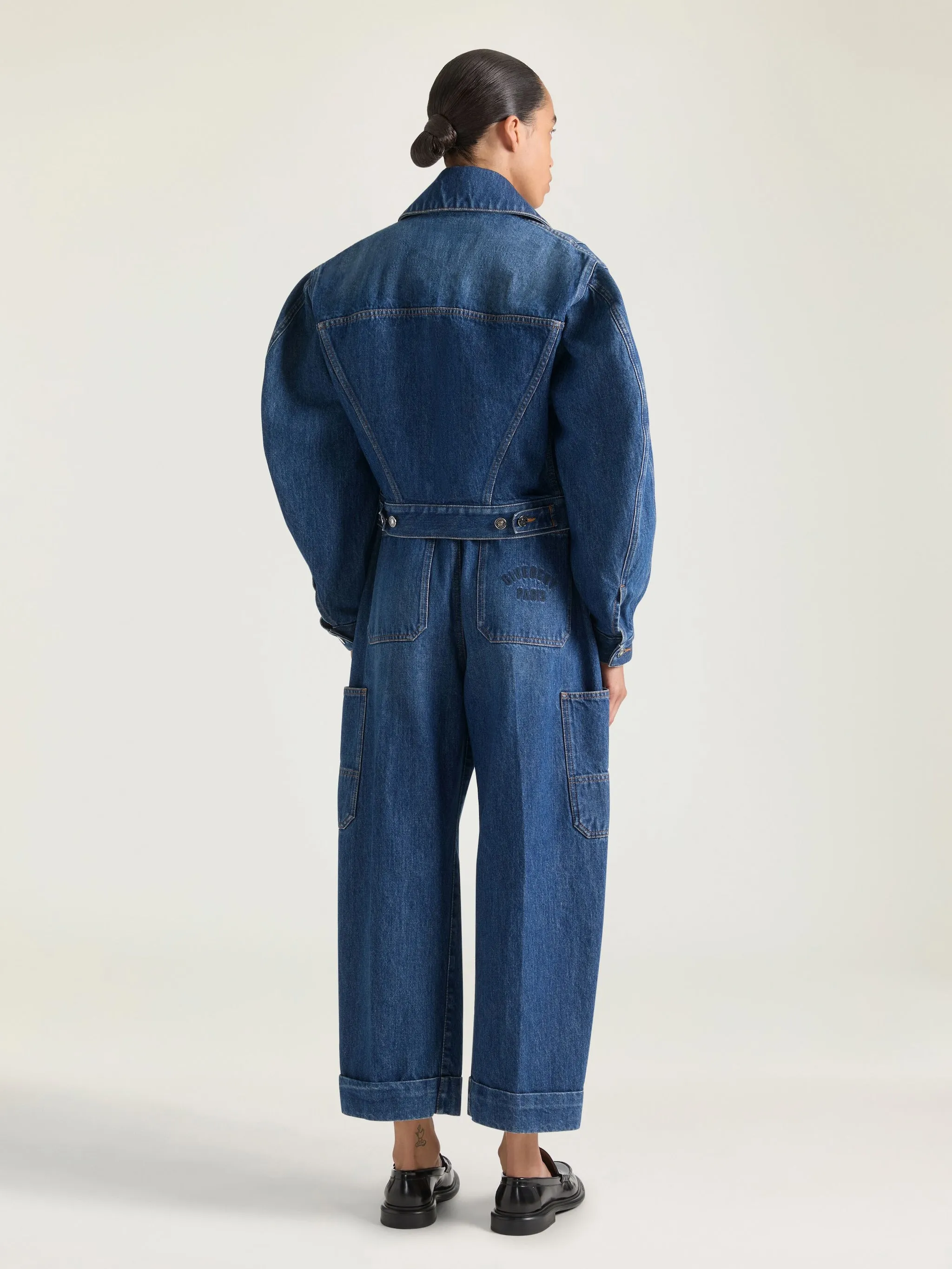 CROPPED COCOON CARGO JEANS IN MEDIUM BLUE sold by Lord & Taylor product image thumbnail 3