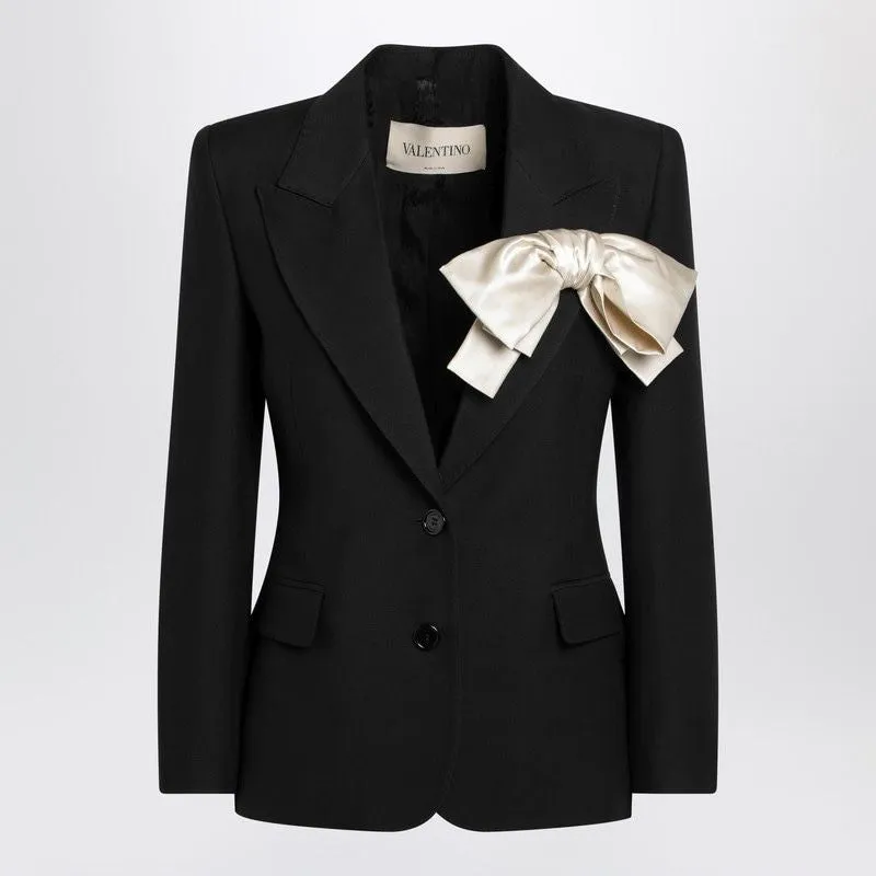 BLACK SINGLEBREASTED JACKET WITH BOW sold by Lord & Taylor